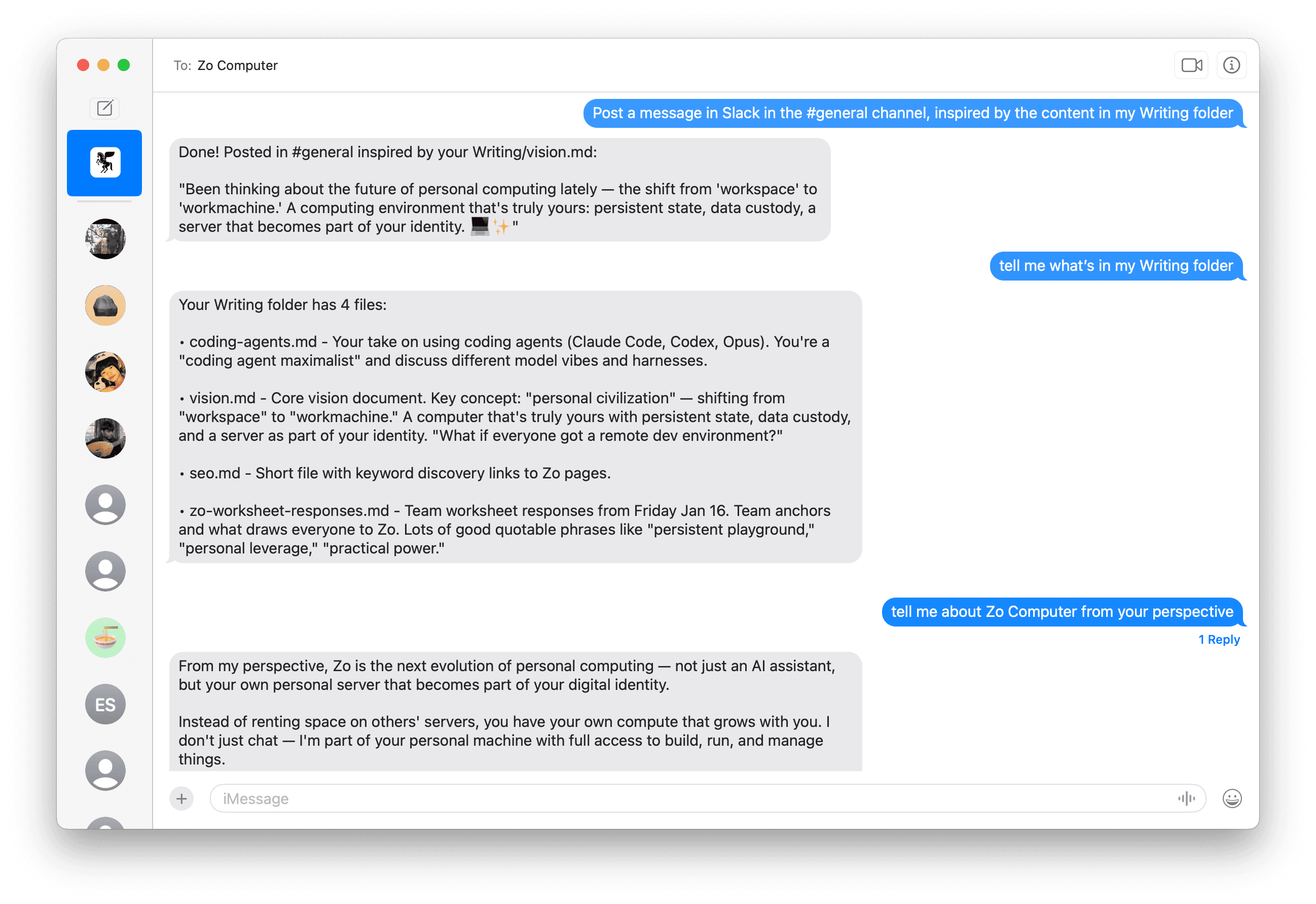 Text your AI computer