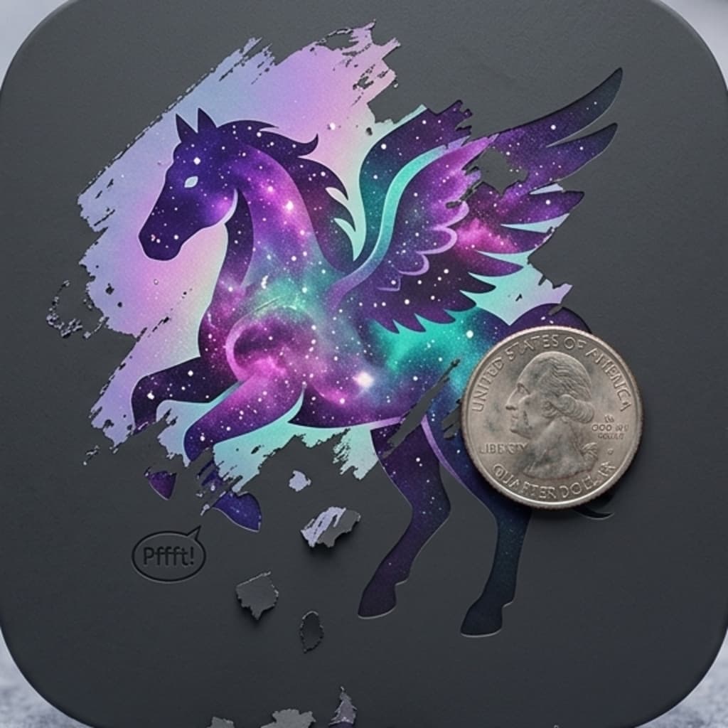 Generated pegasus icon - scratch-off