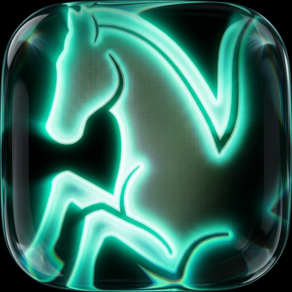 Generated pegasus icon - glow-in-the-dark