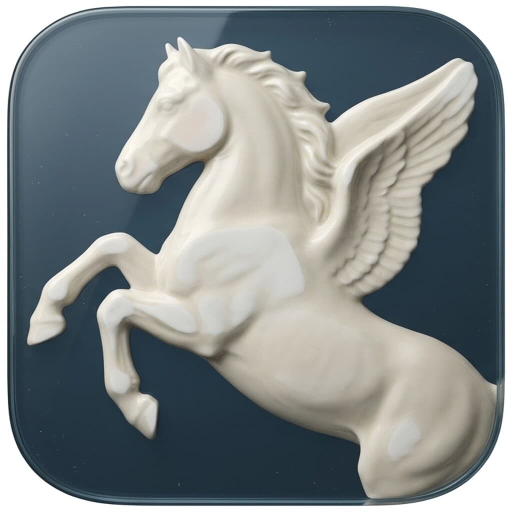 Generated pegasus icon - pressed glass