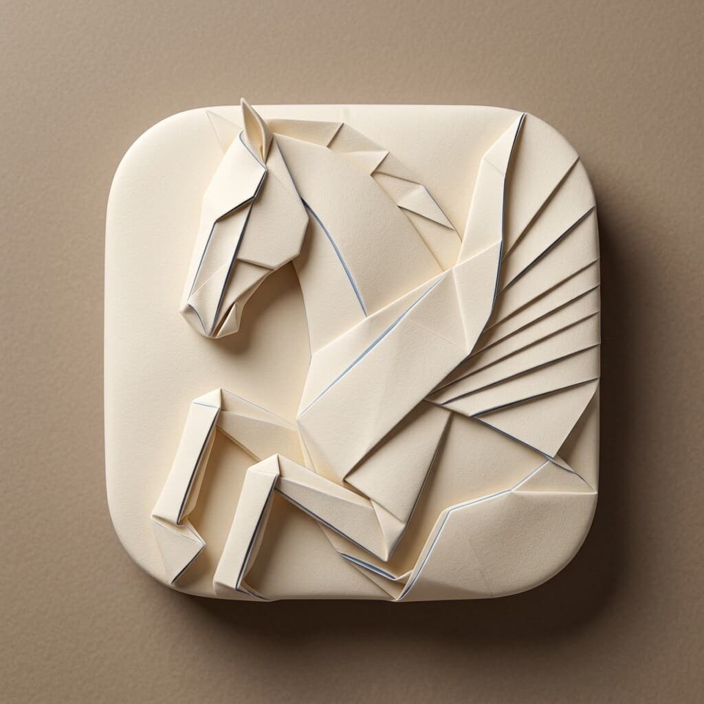 Generated pegasus icon - folded