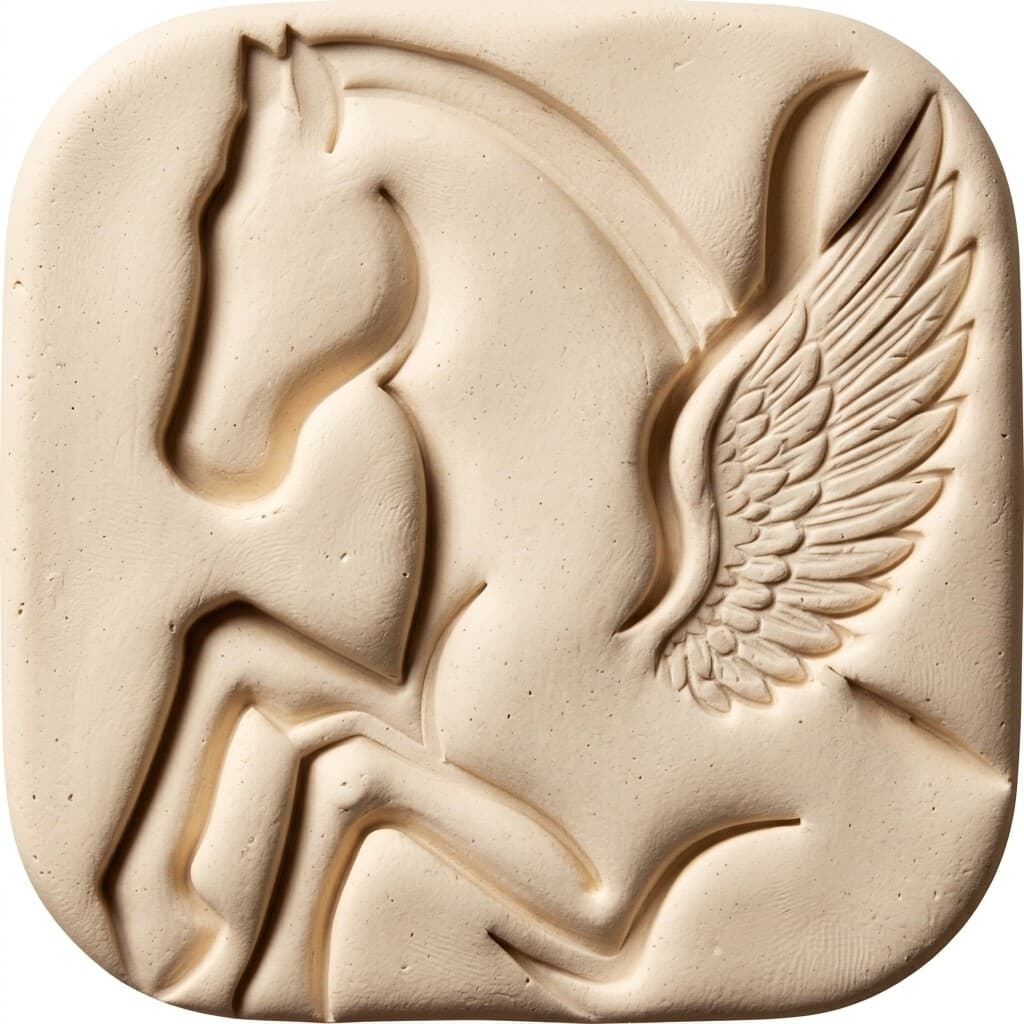 Generated pegasus icon - clay press