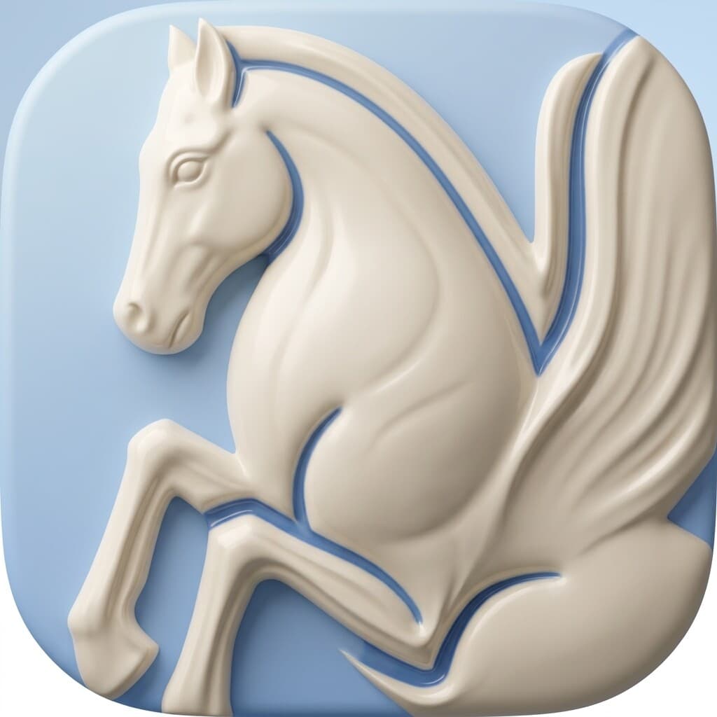 Generated pegasus icon - fisheye