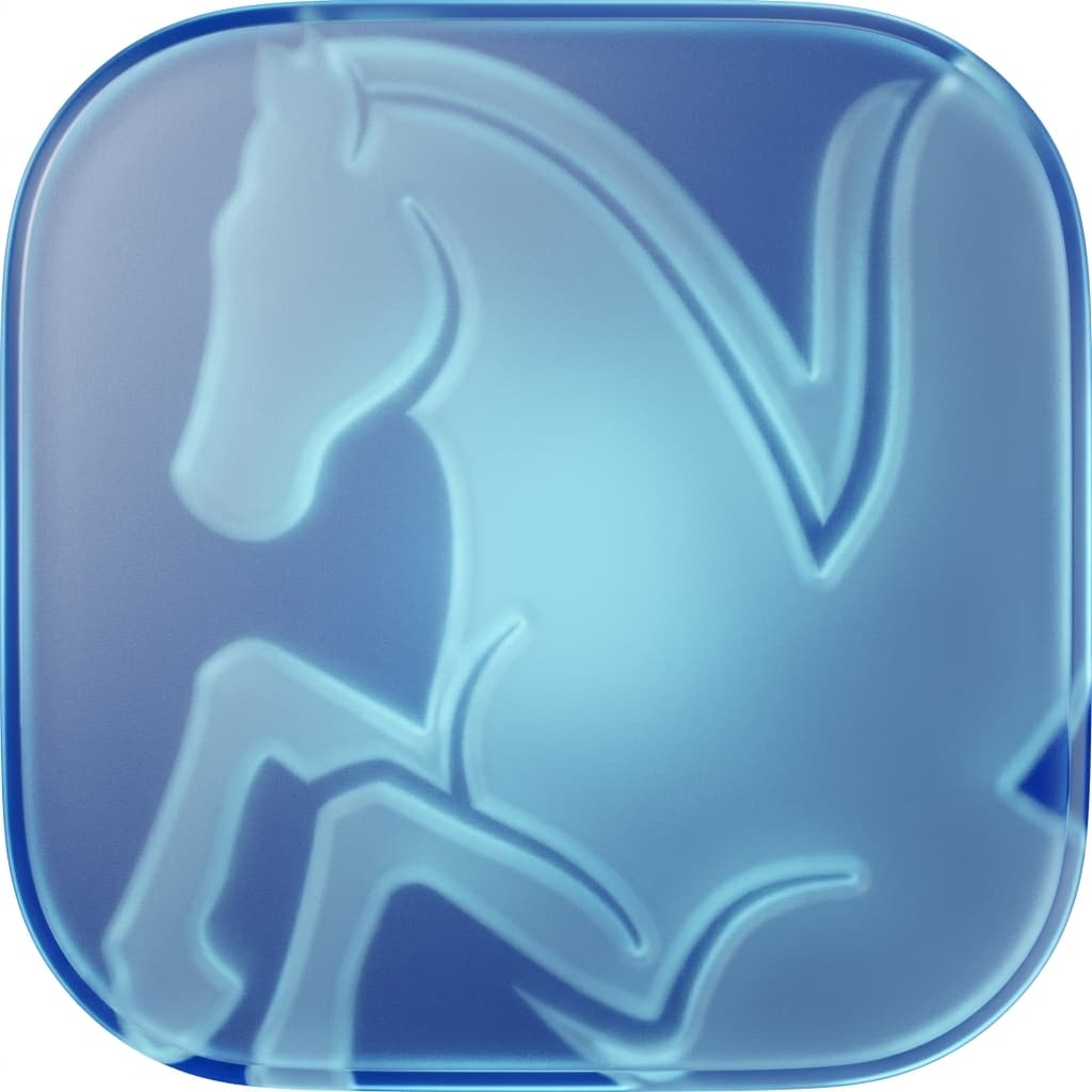 Generated pegasus icon - frosted glass
