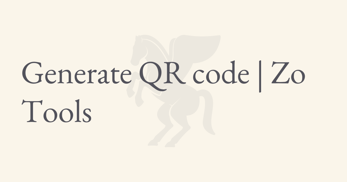 Generate QR code | Zo Tools